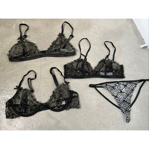 Selia Richwood Lace Bra Gold Moon and Stars Bundle | Black in Small
